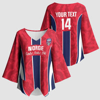 Custom Norway Football Kimono Sleeve Blouse 2026 Come On Norge - Wonder Print Shop