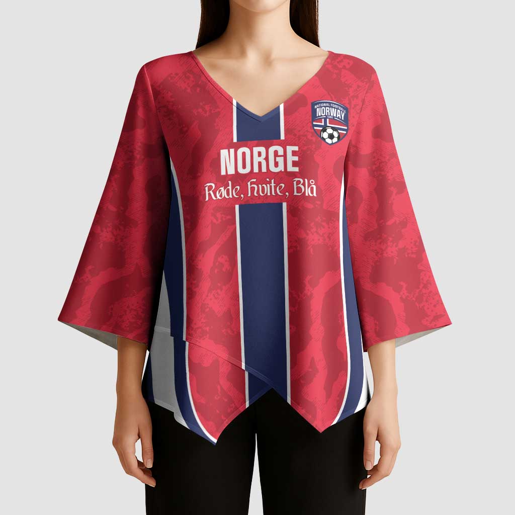 Custom Norway Football Kimono Sleeve Blouse 2026 Come On Norge - Wonder Print Shop