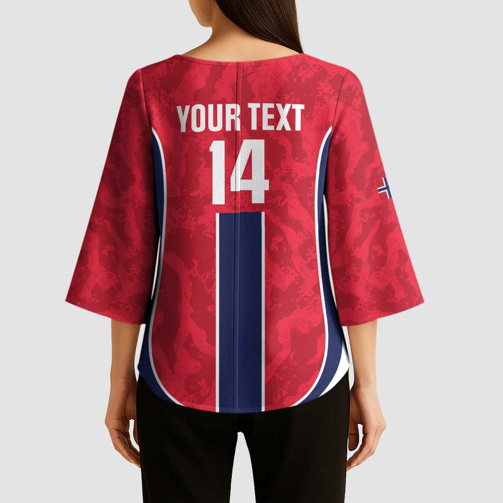 Custom Norway Football Kimono Sleeve Blouse 2026 Come On Norge - Wonder Print Shop