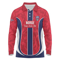 Custom Norway Football Long Sleeve Polo Shirt 2026 Come On Norge - Wonder Print Shop