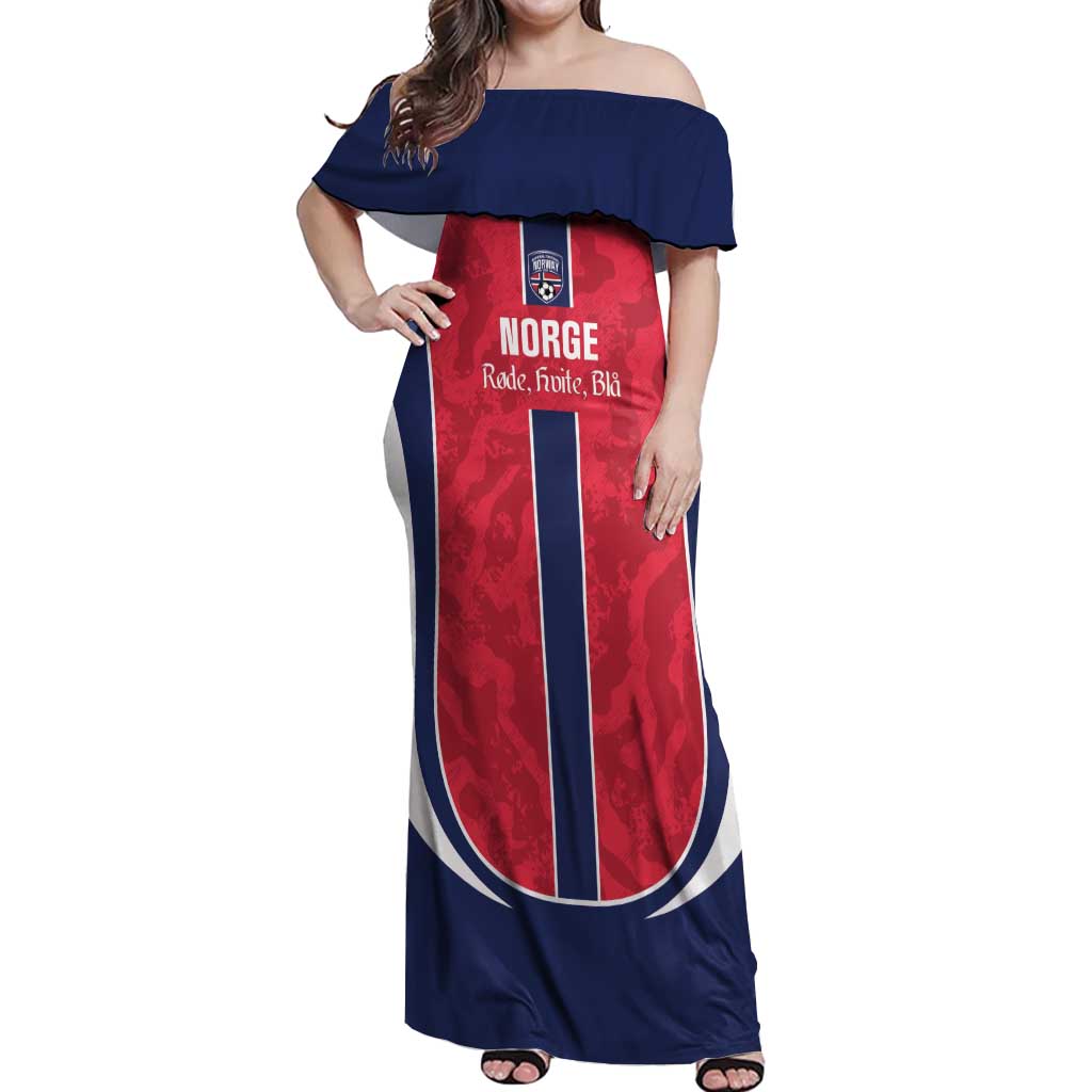 Custom Norway Football Off Shoulder Maxi Dress 2026 Come On Norge - Wonder Print Shop