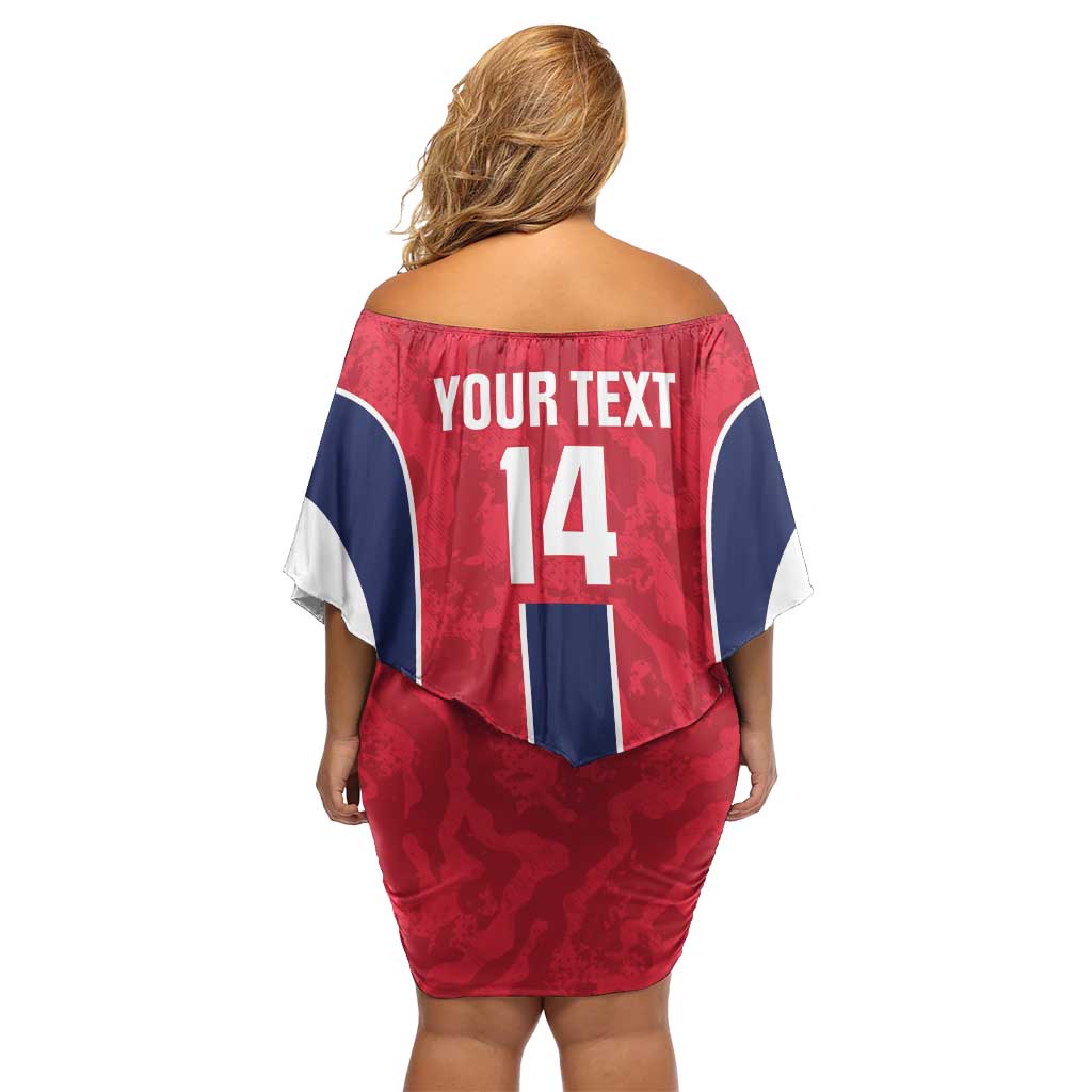 Custom Norway Football Off Shoulder Short Dress 2026 Come On Norge - Wonder Print Shop