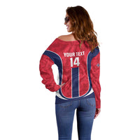 Custom Norway Football Off Shoulder Sweater 2026 Come On Norge - Wonder Print Shop