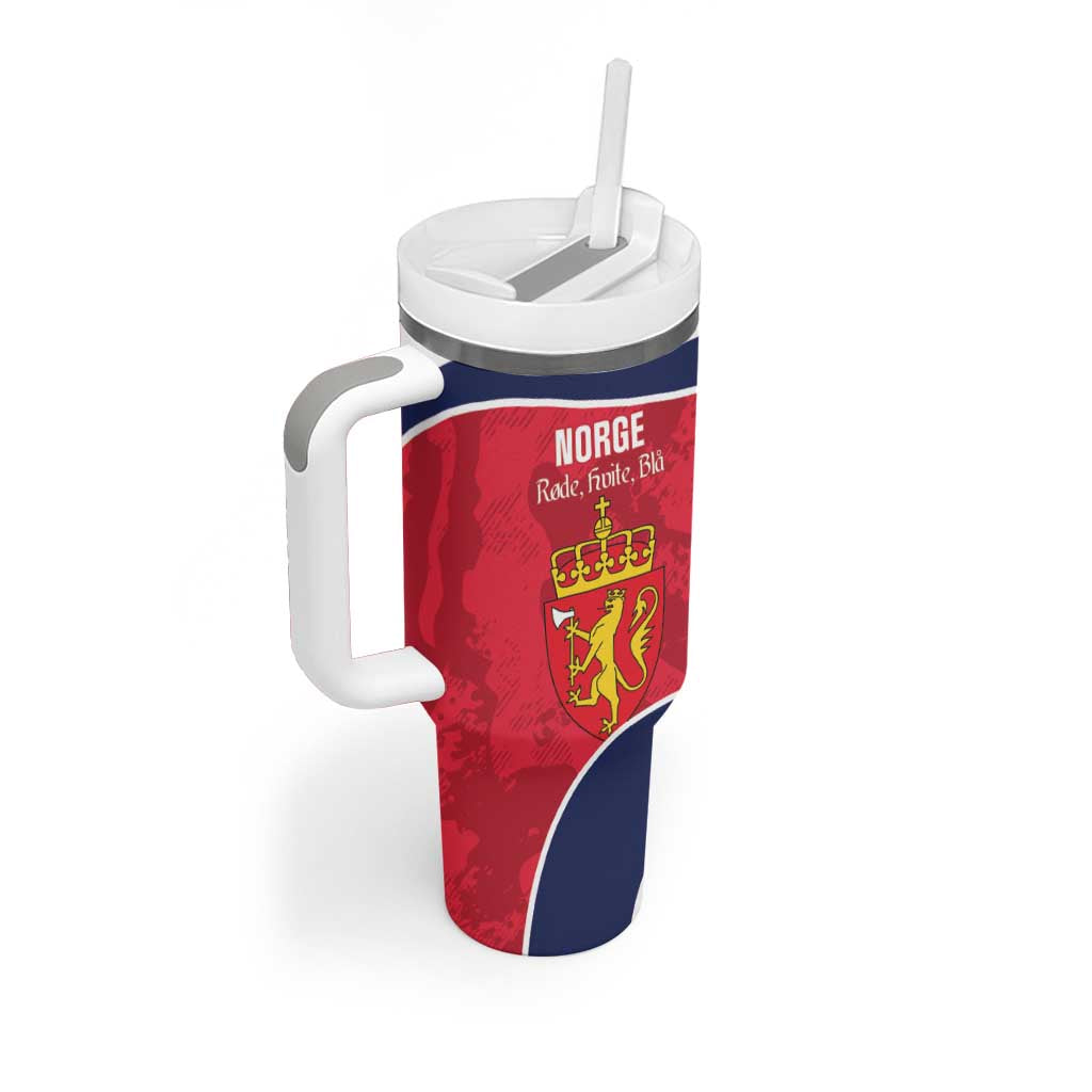 Custom Norway Football Tumbler With Handle 2026 Come On Norge - Wonder Print Shop
