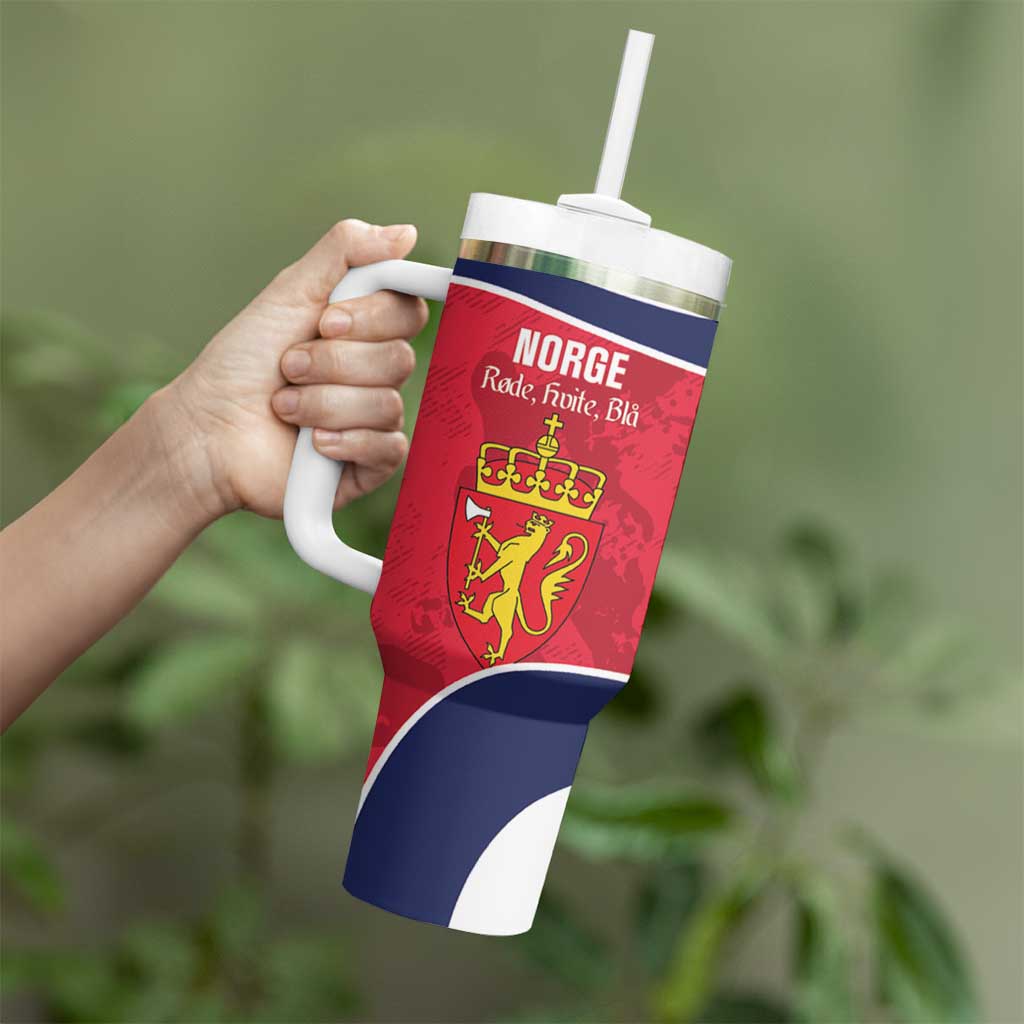 Custom Norway Football Tumbler With Handle 2026 Come On Norge - Wonder Print Shop
