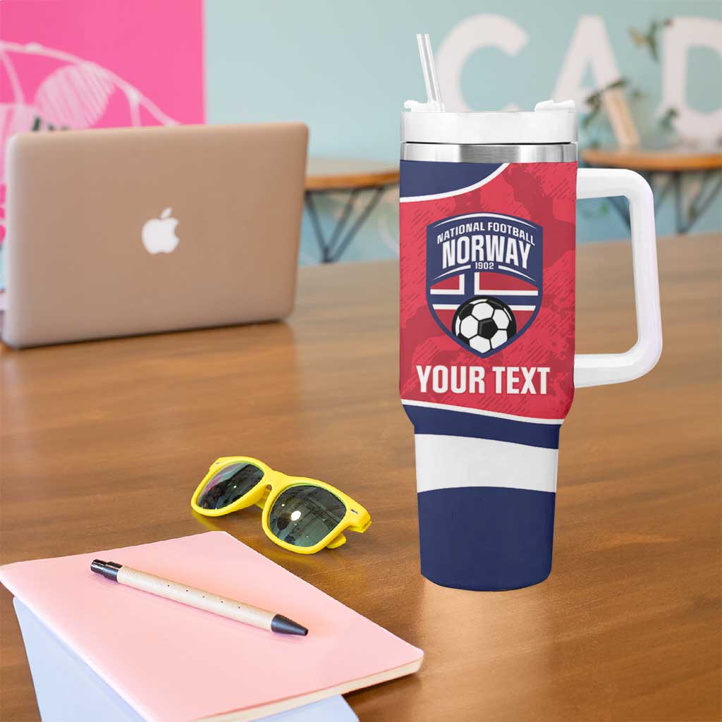 Custom Norway Football Tumbler With Handle 2026 Come On Norge - Wonder Print Shop