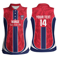 Custom Norway Football Women Sleeveless Polo Shirt 2026 Come On Norge - Wonder Print Shop
