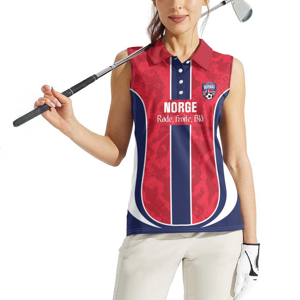 Custom Norway Football Women Sleeveless Polo Shirt 2026 Come On Norge - Wonder Print Shop