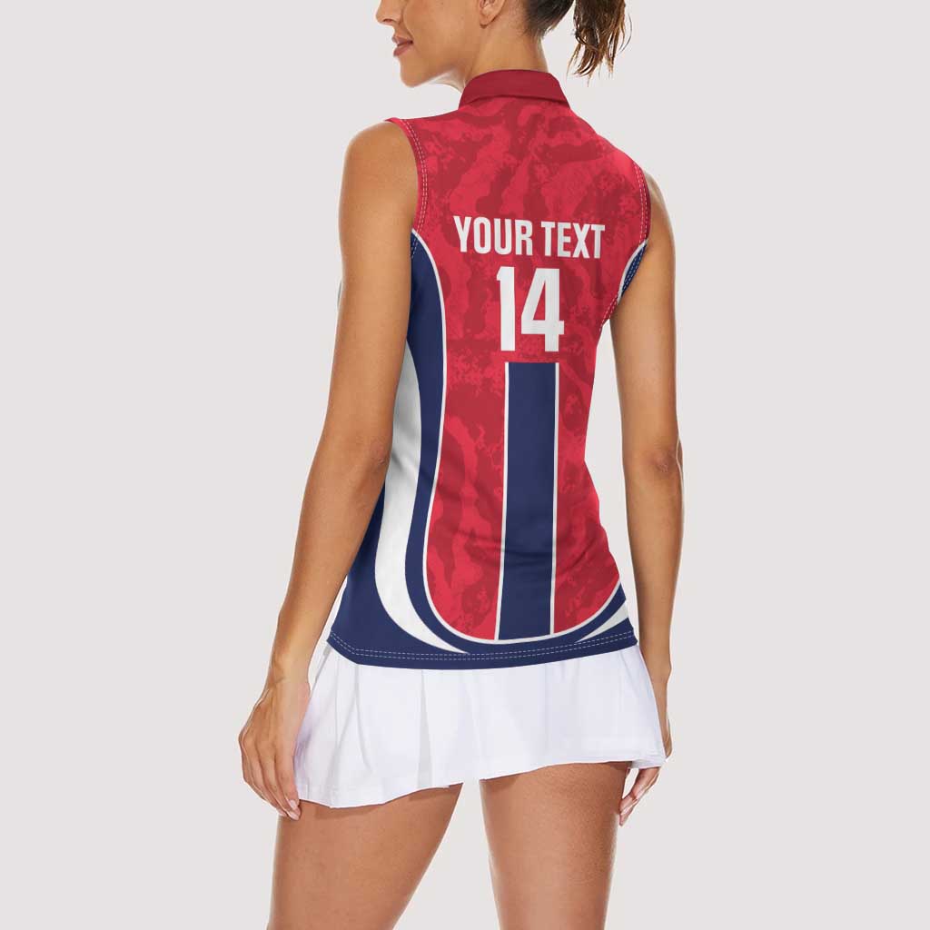 Custom Norway Football Women Sleeveless Polo Shirt 2026 Come On Norge - Wonder Print Shop