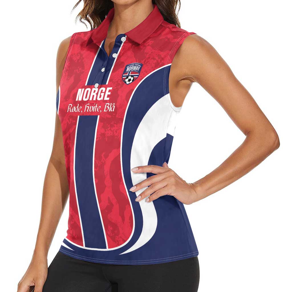 Custom Norway Football Women Sleeveless Polo Shirt 2026 Come On Norge - Wonder Print Shop