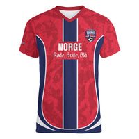 Custom Norway Football Women V-Neck T-Shirt 2026 Come On Norge - Wonder Print Shop