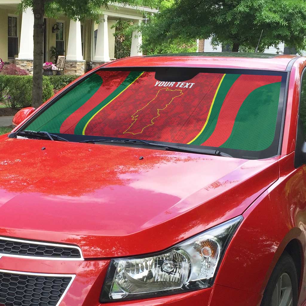 Custom Portugal Football Auto Sun Shade 2026 Come On Selecao das Quinas - Red - Wonder Print Shop