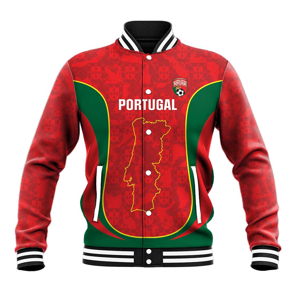 Custom Portugal Football Baseball Jacket 2026 Come On Selecao das Quinas - Red - Wonder Print Shop