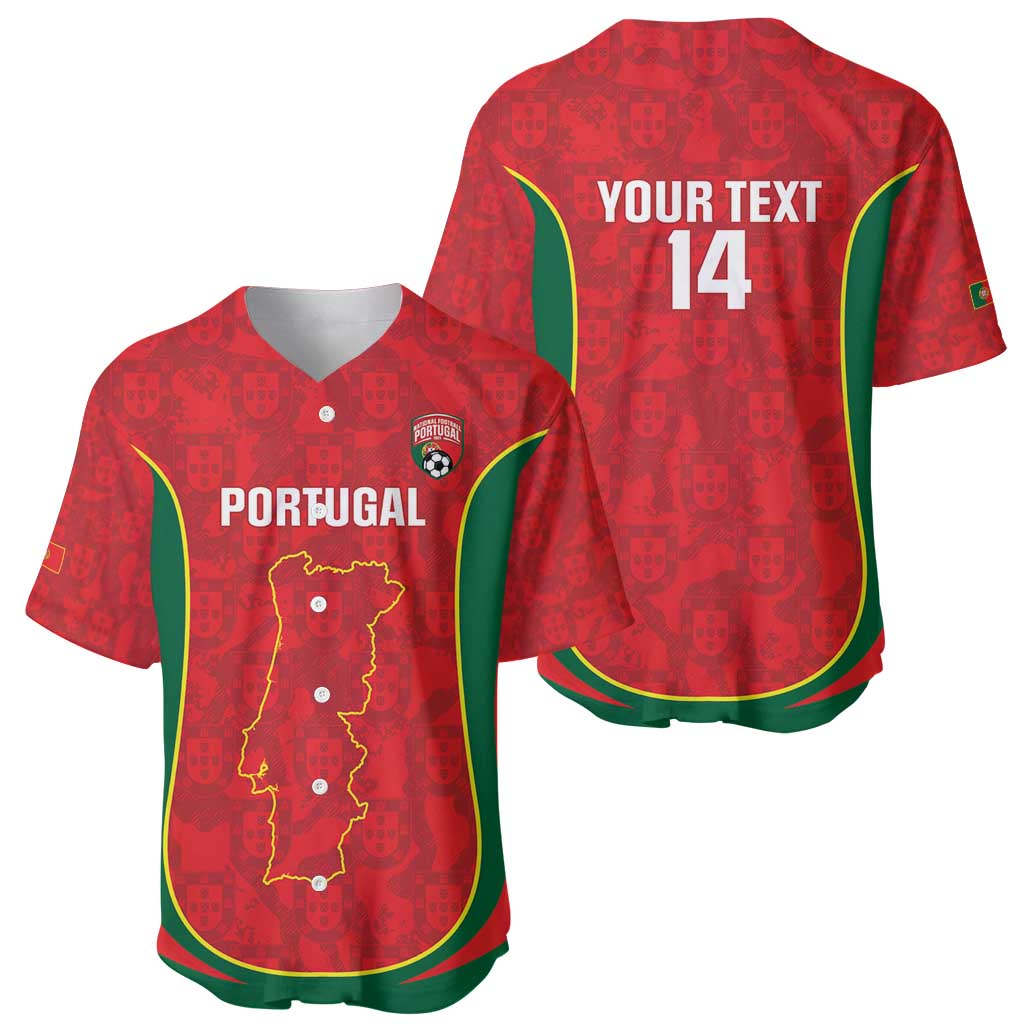 Custom Portugal Football Baseball Jersey 2026 Come On Selecao das Quinas - Red - Wonder Print Shop