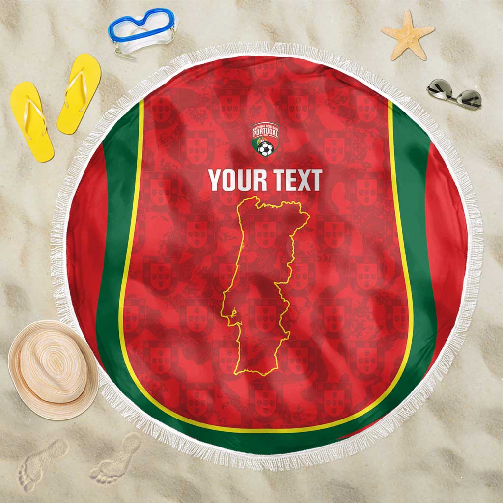 Custom Portugal Football Beach Blanket 2026 Come On Selecao das Quinas - Red - Wonder Print Shop