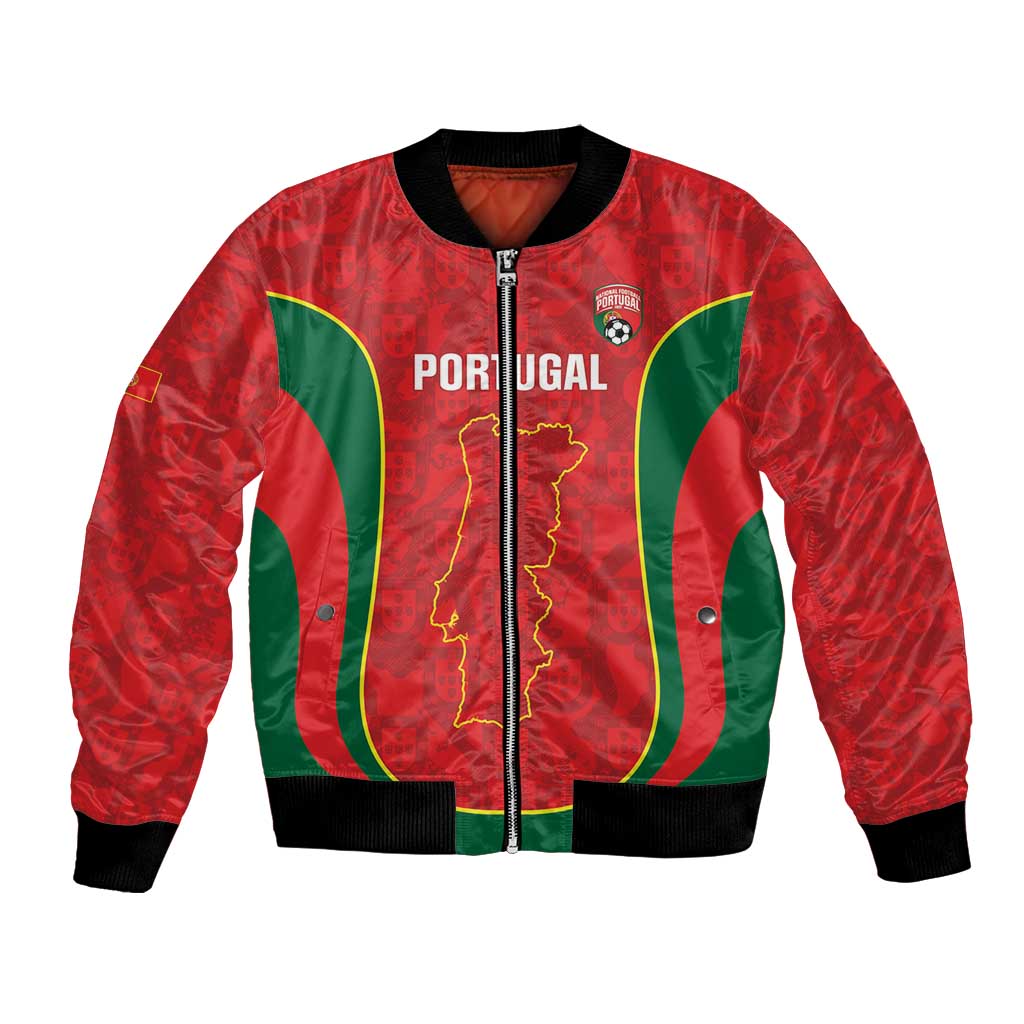 Custom Portugal Football Bomber Jacket 2026 Come On Selecao das Quinas - Red - Wonder Print Shop
