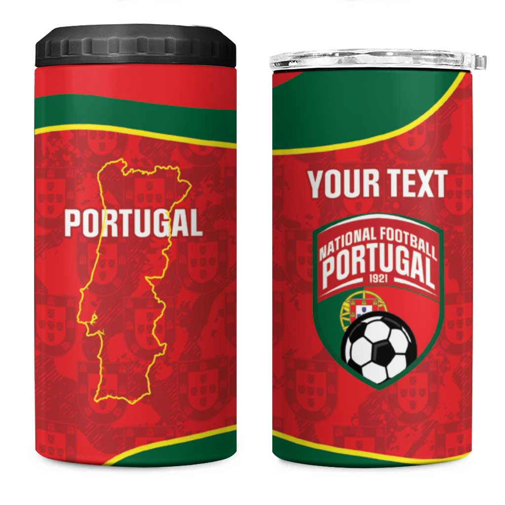 Custom Portugal Football 4 in 1 Can Cooler Tumbler 2026 Come On Selecao das Quinas - Red - Wonder Print Shop