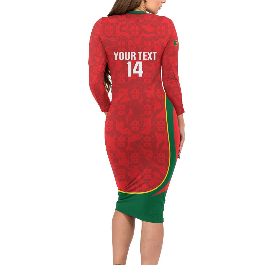 Custom Portugal Football Family Matching Long Sleeve Bodycon Dress and Hawaiian Shirt 2026 Come On Selecao das Quinas - Red - Wonder Print Shop