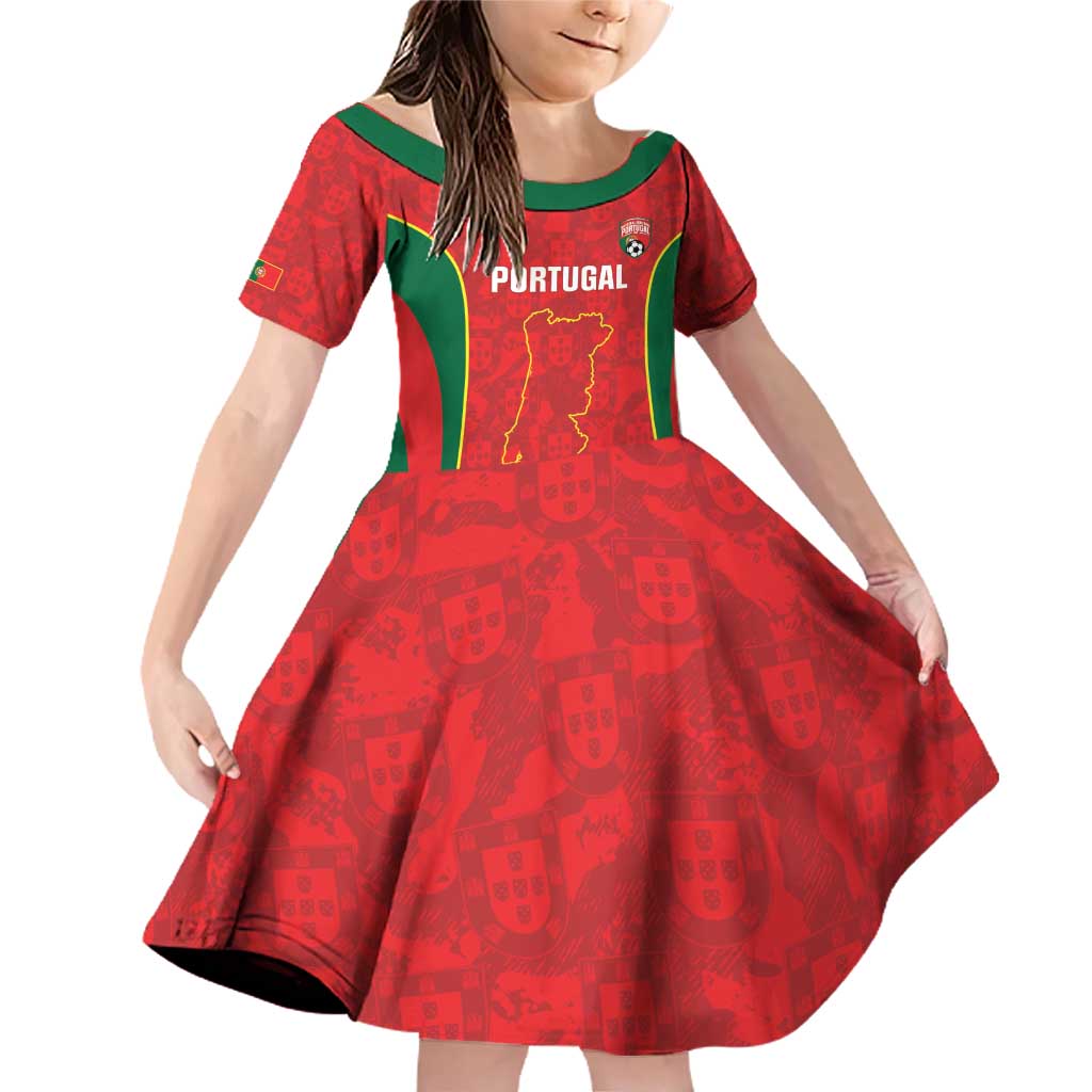 Custom Portugal Football Family Matching Off Shoulder Short Dress and Hawaiian Shirt 2026 Come On Selecao das Quinas - Red - Wonder Print Shop