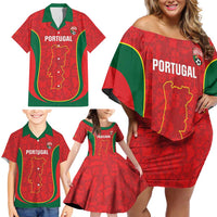 Custom Portugal Football Family Matching Off Shoulder Short Dress and Hawaiian Shirt 2026 Come On Selecao das Quinas - Red - Wonder Print Shop