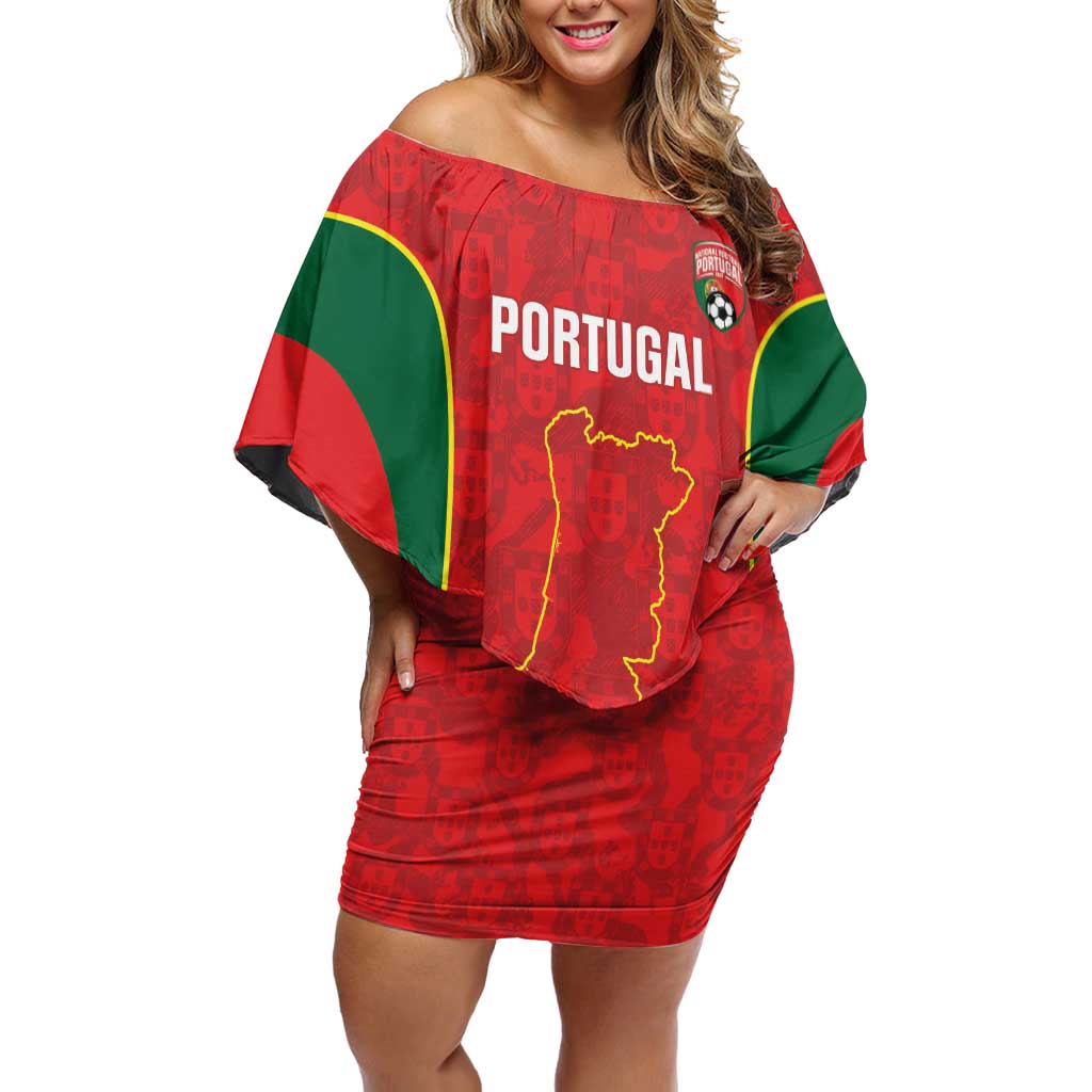 Custom Portugal Football Family Matching Off Shoulder Short Dress and Hawaiian Shirt 2026 Come On Selecao das Quinas - Red - Wonder Print Shop