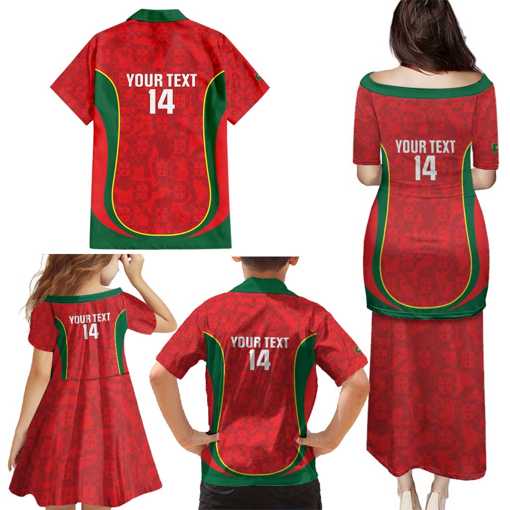 Custom Portugal Football Family Matching Puletasi and Hawaiian Shirt 2026 Come On Selecao das Quinas - Red - Wonder Print Shop