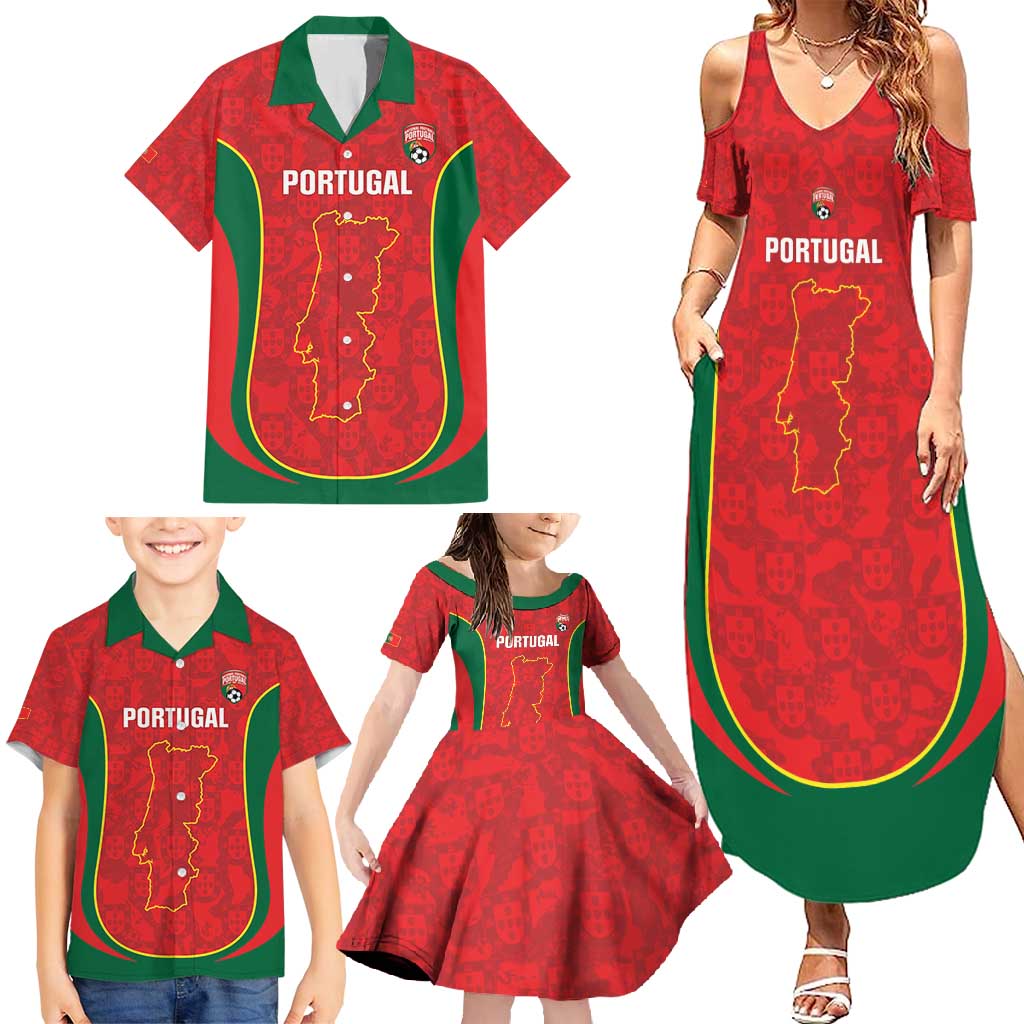 Custom Portugal Football Family Matching Summer Maxi Dress and Hawaiian Shirt 2026 Come On Selecao das Quinas - Red - Wonder Print Shop