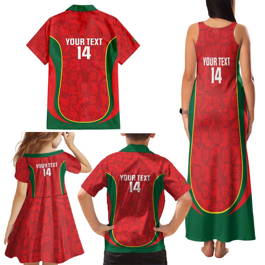 Custom Portugal Football Family Matching Tank Maxi Dress and Hawaiian Shirt 2026 Come On Selecao das Quinas - Red - Wonder Print Shop