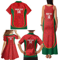 Custom Portugal Football Family Matching Tank Maxi Dress and Hawaiian Shirt 2026 Come On Selecao das Quinas - Red - Wonder Print Shop