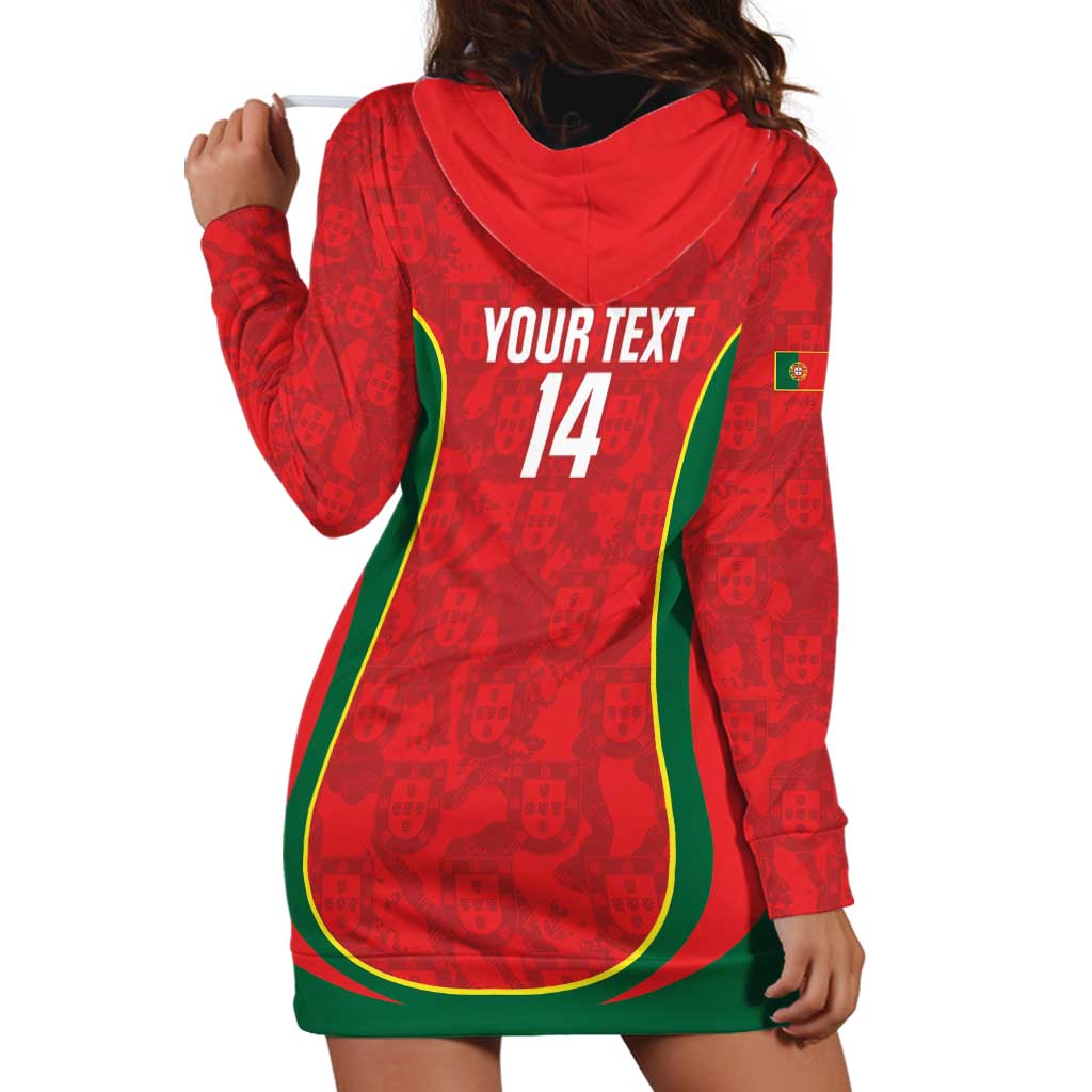 Custom Portugal Football Hoodie Dress 2026 Come On Selecao das Quinas - Red - Wonder Print Shop