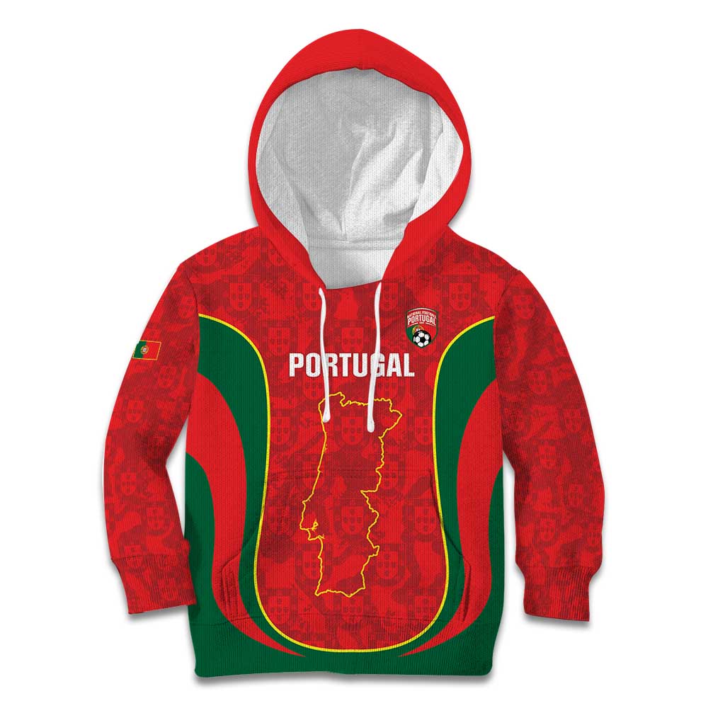 Custom Portugal Football Kid Hoodie 2026 Come On Selecao das Quinas - Red - Wonder Print Shop