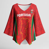 Custom Portugal Football Kimono Sleeve Blouse 2026 Come On Selecao das Quinas - Red - Wonder Print Shop