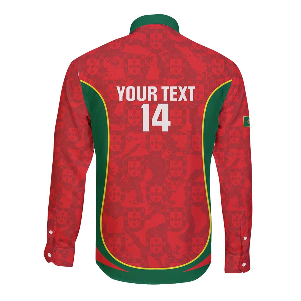 Custom Portugal Football Long Sleeve Button Shirt 2026 Come On Selecao das Quinas - Red - Wonder Print Shop