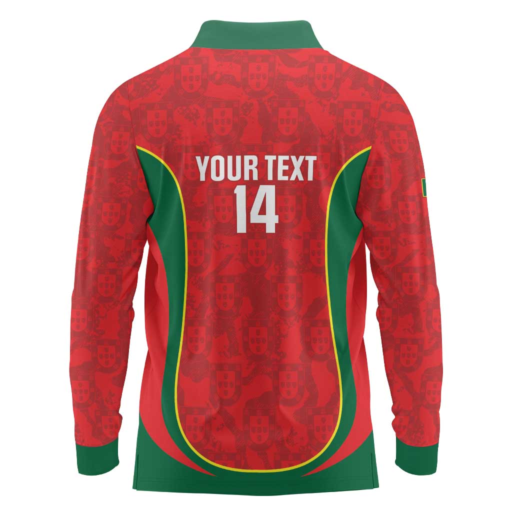 Custom Portugal Football Long Sleeve Polo Shirt 2026 Come On Selecao das Quinas - Red - Wonder Print Shop