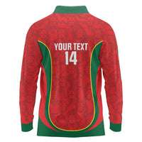 Custom Portugal Football Long Sleeve Polo Shirt 2026 Come On Selecao das Quinas - Red - Wonder Print Shop