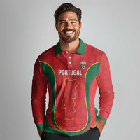 Custom Portugal Football Long Sleeve Polo Shirt 2026 Come On Selecao das Quinas - Red - Wonder Print Shop