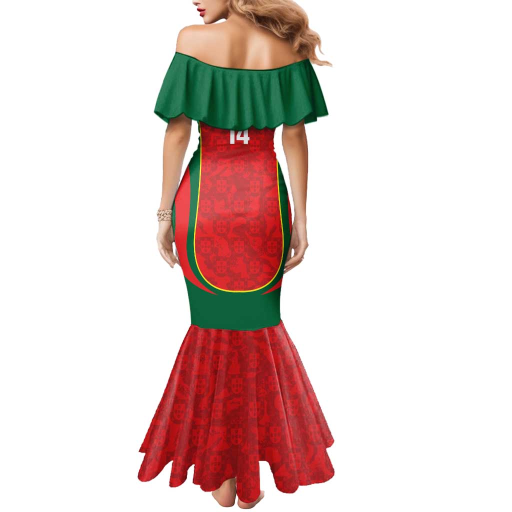 Custom Portugal Football Mermaid Dress 2026 Come On Selecao das Quinas - Red - Wonder Print Shop