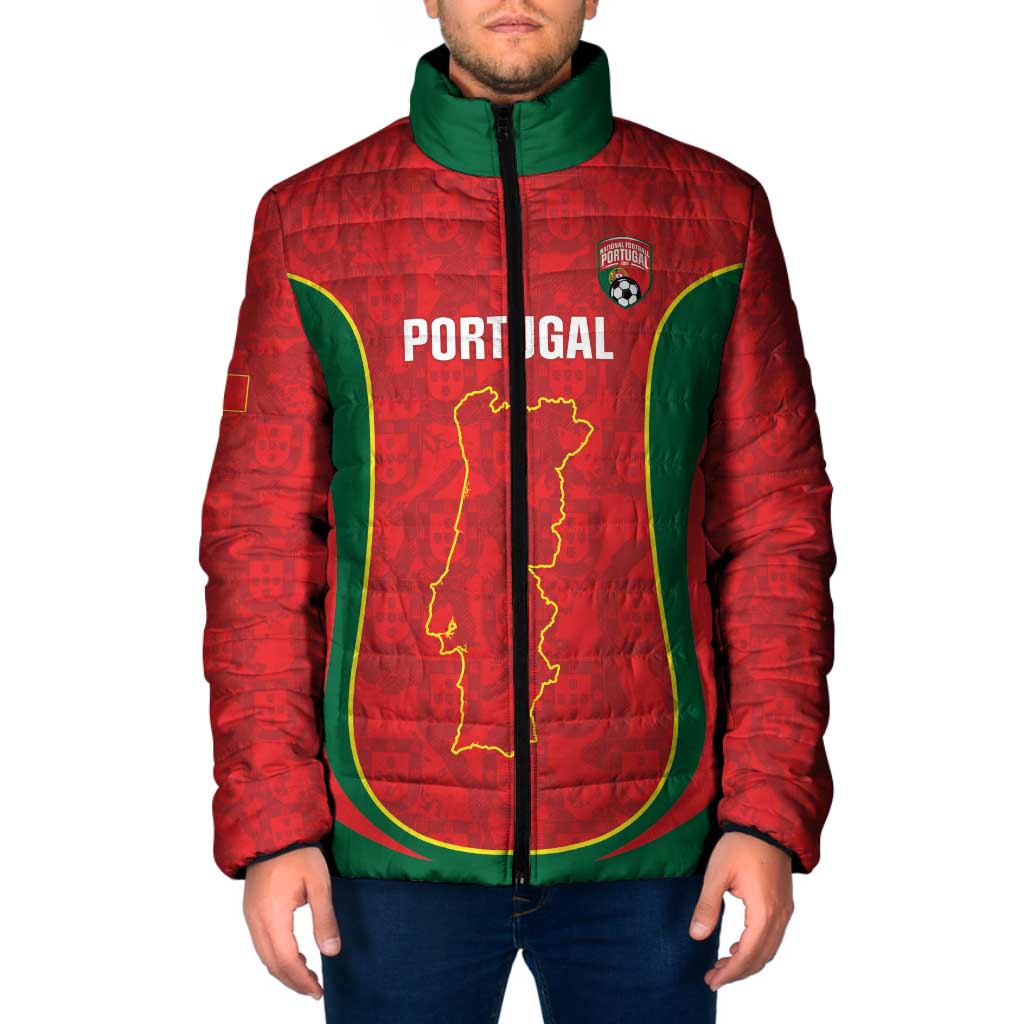 Custom Portugal Football Padded Jacket 2026 Come On Selecao das Quinas - Red - Wonder Print Shop