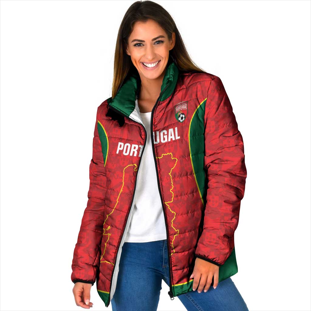 Custom Portugal Football Padded Jacket 2026 Come On Selecao das Quinas - Red - Wonder Print Shop