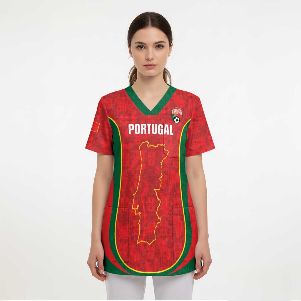 Custom Portugal Football Scrub Top 2026 Come On Selecao das Quinas - Red - Wonder Print Shop
