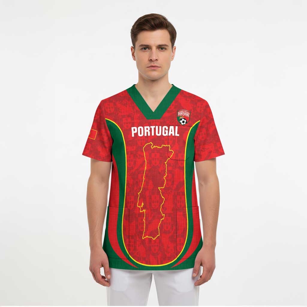 Custom Portugal Football Scrub Top 2026 Come On Selecao das Quinas - Red - Wonder Print Shop