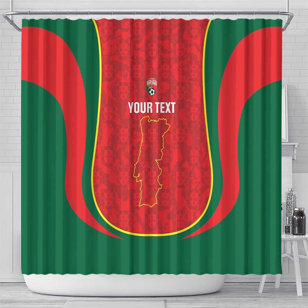 Custom Portugal Football Shower Curtain 2026 Come On Selecao das Quinas - Red - Wonder Print Shop