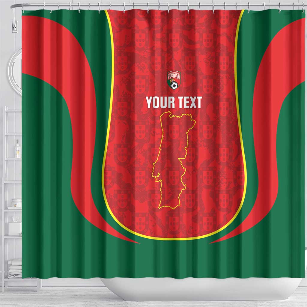 Custom Portugal Football Shower Curtain 2026 Come On Selecao das Quinas - Red - Wonder Print Shop