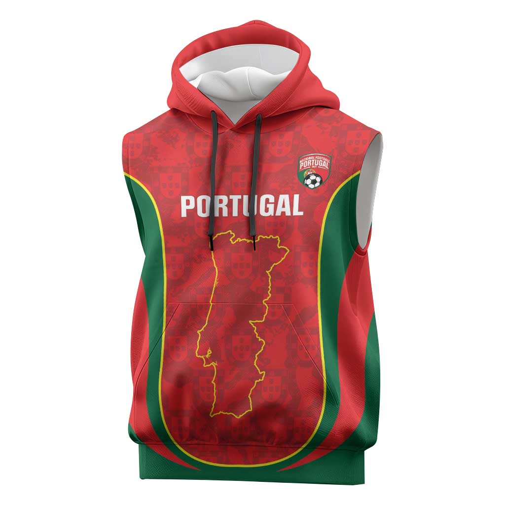 Custom Portugal Football Sleeveless Hoodie 2026 Come On Selecao das Quinas - Red - Wonder Print Shop