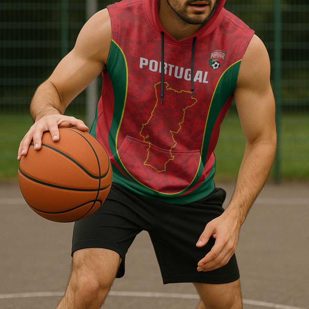 Custom Portugal Football Sleeveless Hoodie 2026 Come On Selecao das Quinas - Red - Wonder Print Shop