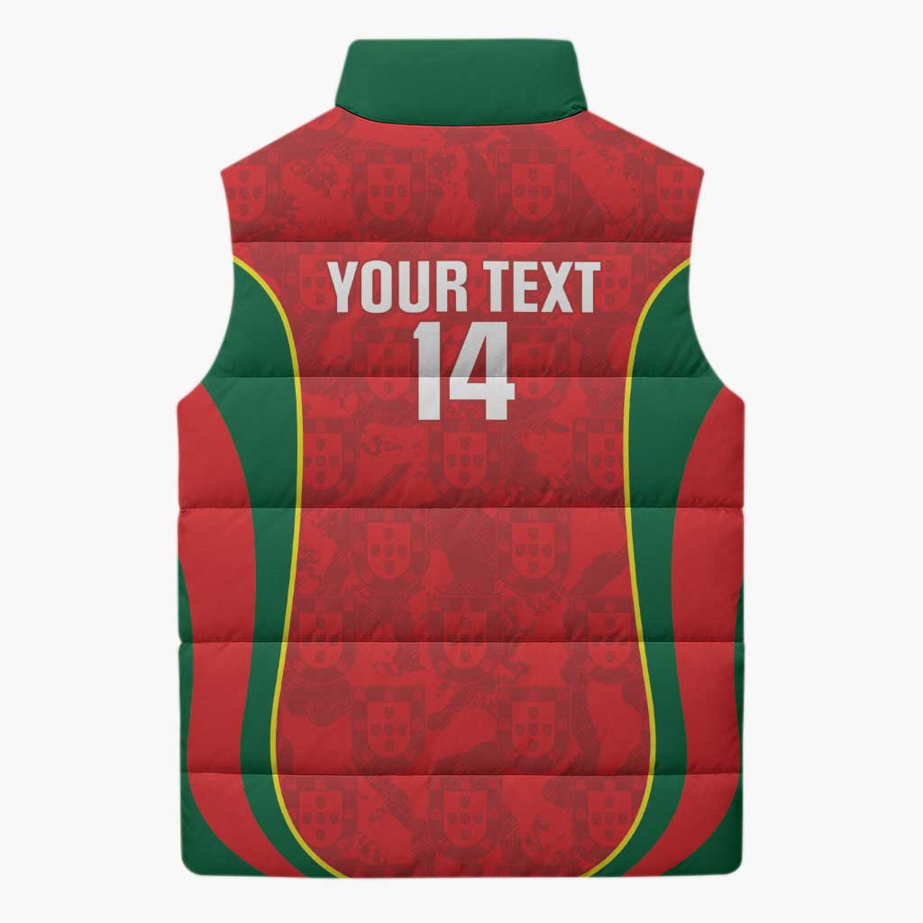 Custom Portugal Football Sleeveless Puffer Jacket 2026 Come On Selecao das Quinas - Red - Wonder Print Shop