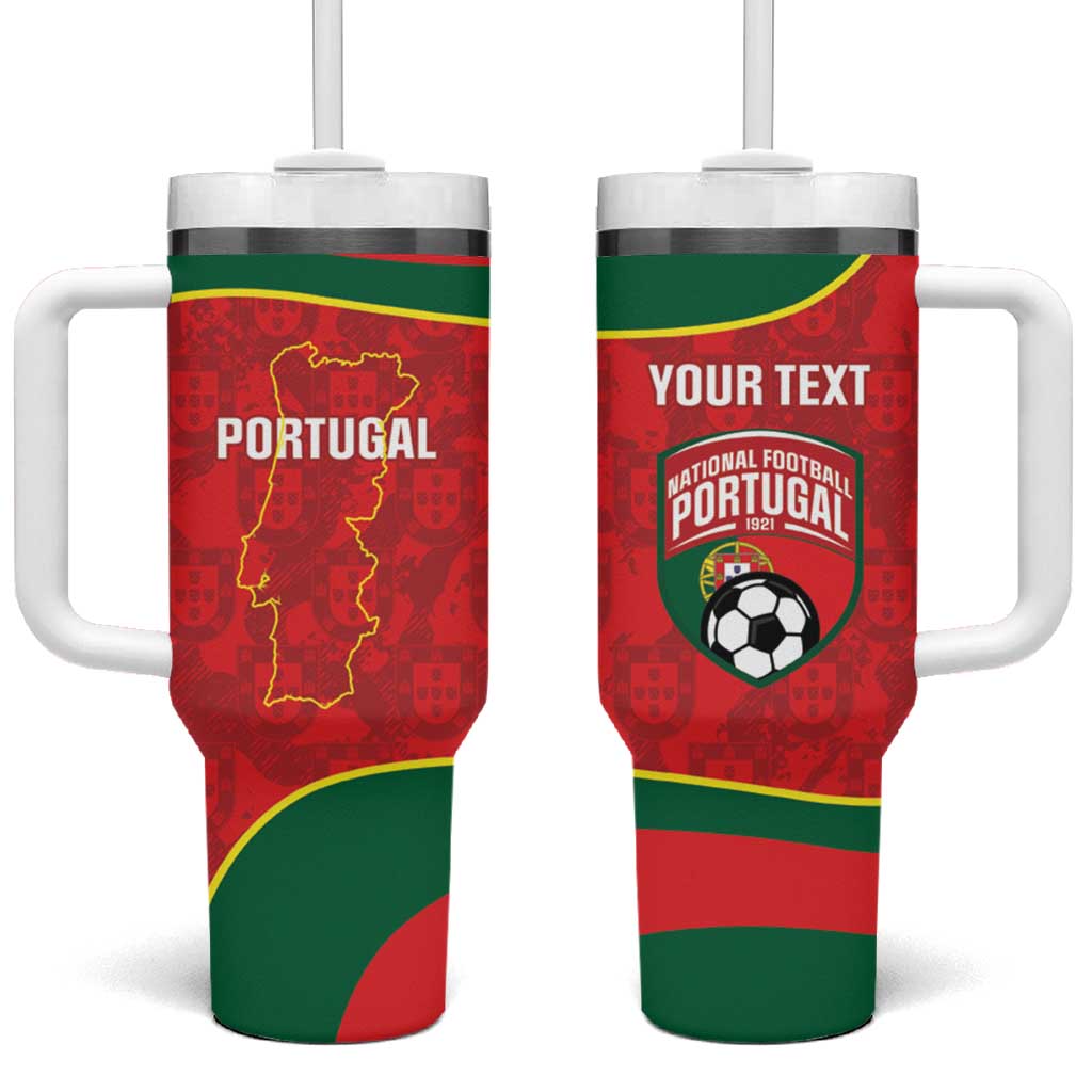 Custom Portugal Football Tumbler With Handle 2026 Come On Selecao das Quinas - Red - Wonder Print Shop