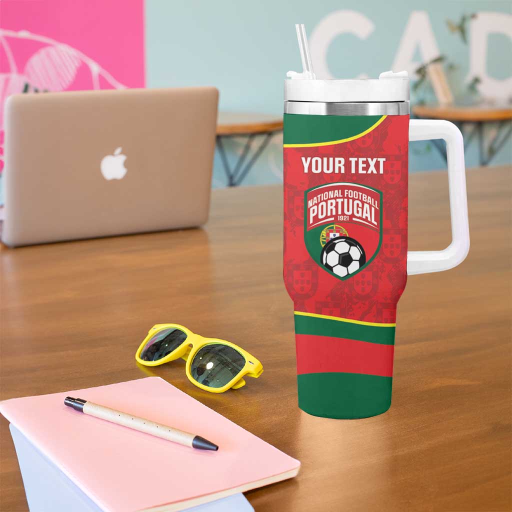 Custom Portugal Football Tumbler With Handle 2026 Come On Selecao das Quinas - Red - Wonder Print Shop