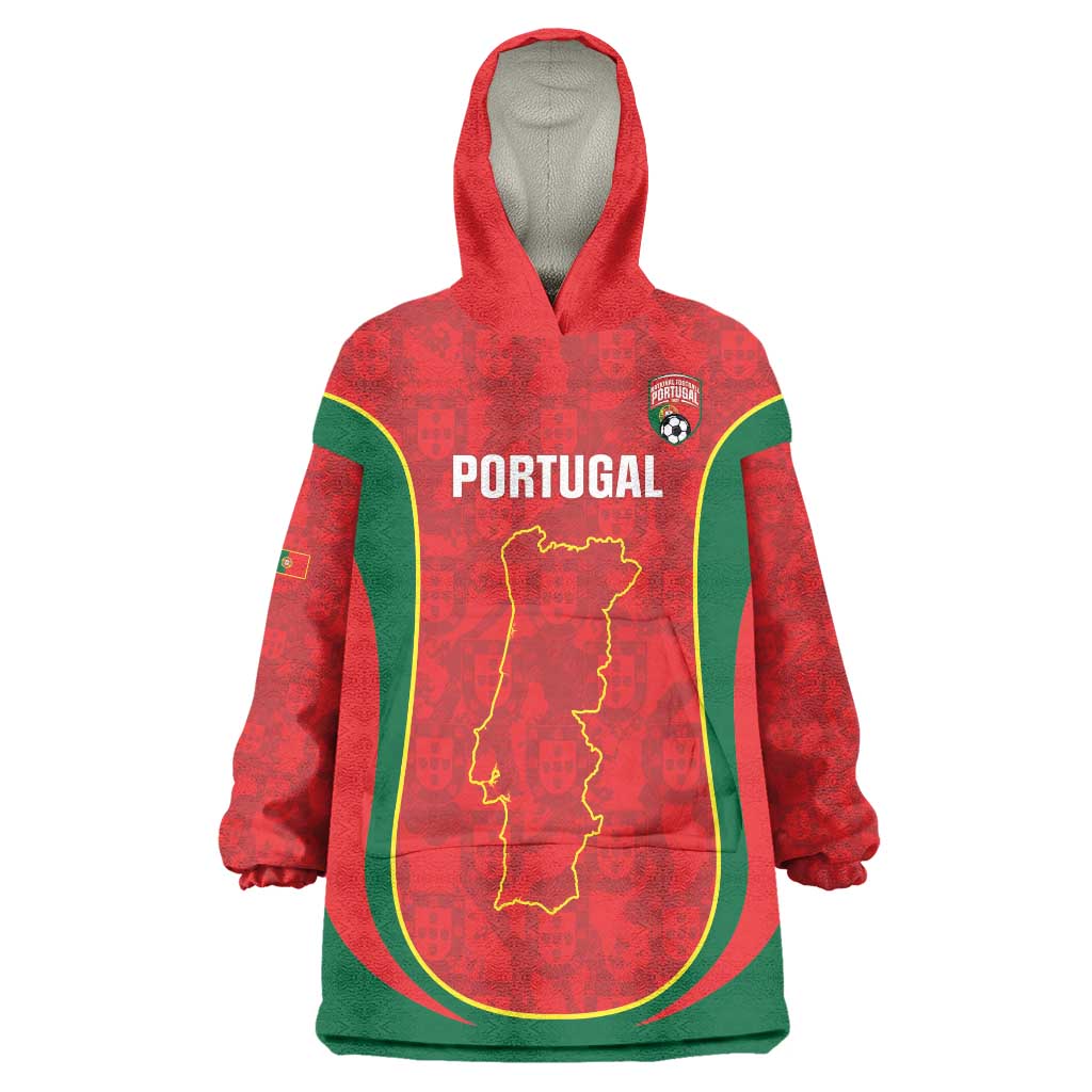 Custom Portugal Football Wearable Blanket Hoodie 2026 Come On Selecao das Quinas - Red - Wonder Print Shop