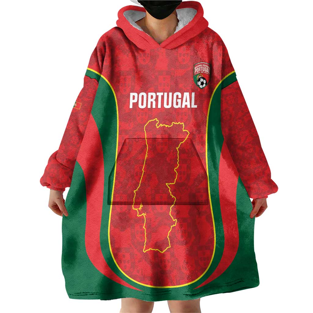 Custom Portugal Football Wearable Blanket Hoodie 2026 Come On Selecao das Quinas - Red - Wonder Print Shop
